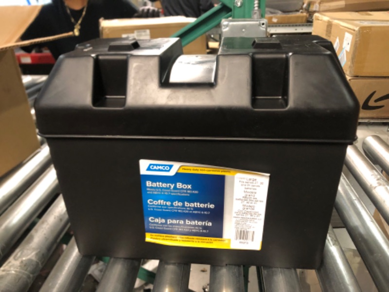 Photo 4 of Camco Large Battery Box with Straps and Hardware - Group 27, 30, 31 |Safely Stores RV