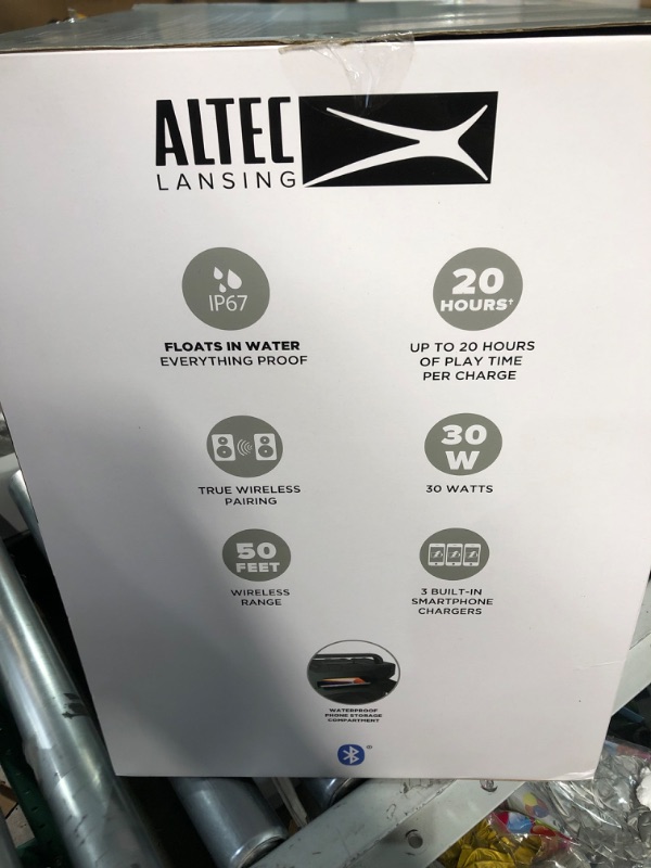 Photo 3 of * SEE NOTES * Altec Lansing Sonic Boom - Waterproof Bluetooth Speaker with Phone Charger, IP67 Outdoor Speaker, 3 USB Charging Ports, 50 Foot Range & 20 Hours Battery Life