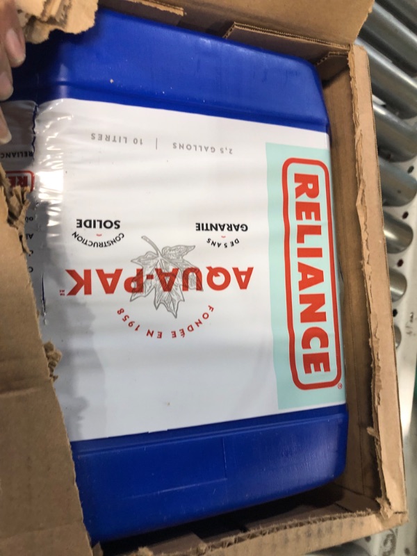 Photo 2 of Reliance Products Aqua-Pak 2.5 Gallon Rigid Water Container Blue, 9.3 Inch x 7.5 Inch x 12.0 Inch