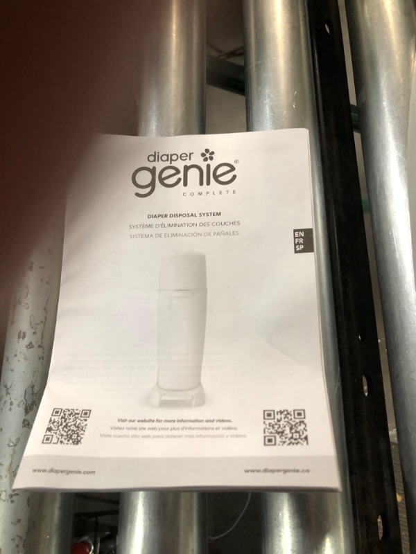 Photo 1 of Playtex Diaper Genie Complete Pail with Built-In Odor Controlling Antimicrobial, Includes Pail and 1 Refill, Gray Pail, 2 Piece Set (Pack of 1) Grey + 1 Scented Refill