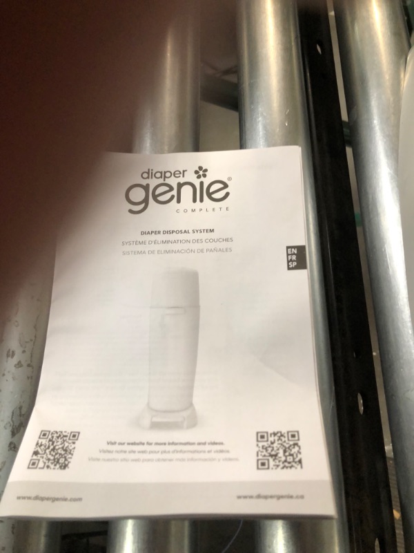 Photo 1 of Playtex Diaper Genie Complete Pail with Built-In Odor Controlling Antimicrobial, Includes Pail and 1 Refill, Gray Pail, 2 Piece Set (Pack of 1) Grey + 1 Scented Refill
