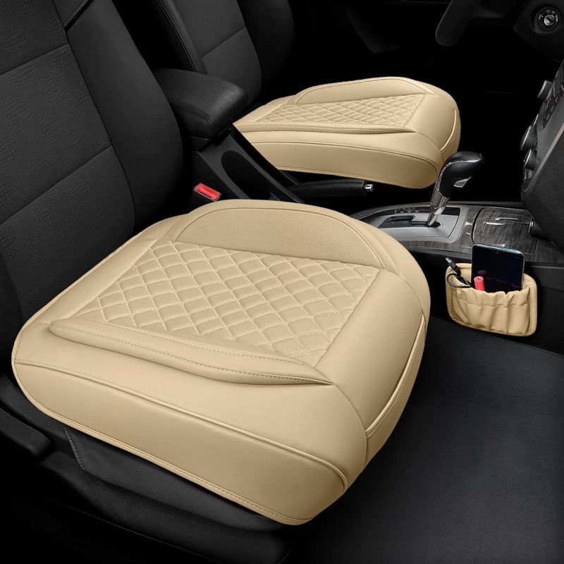 Photo 1 of 2 Pack Leather Front Car Seat Cover Beige