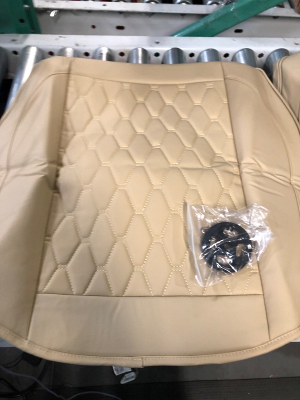 Photo 2 of 2 Pack Leather Front Car Seat Cover Beige