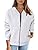 Photo 1 of MEROKEETY Womens Long Sleeve Zip Up Sweatshirts Jackets Casual Loose Outwear with Pockets M