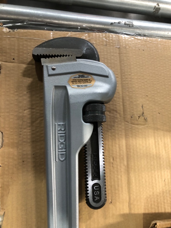 Photo 2 of * see all images * 
RIDGID 31110 Model 836 Aluminum Straight 36" Plumbing Pipe Wrench, Silver, Made In The USA