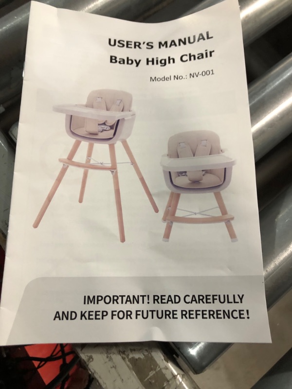 Photo 2 of 3-in-1 Convertible Wooden High Chair,Baby High Chair