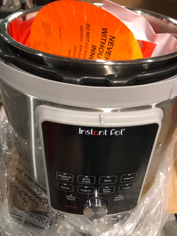 Photo 2 of [FOR PARTS, NONREFUNDABLE]
Instant Pot Duo Plus, 6-Quart Whisper Quiet 9-in-1 Electric Pressure Cooker, Slow Cooker, Rice Cooker