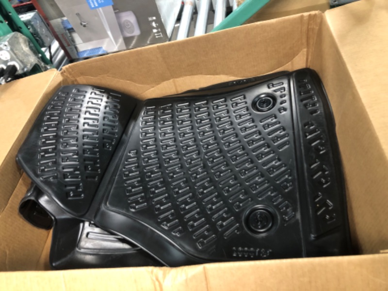 Photo 2 of Croc Liner Floor Mats Front and Rear All Weather Custom Fit Floor Liner Compatible with Fiat 500 L (2014-2021) Black 2014-2021