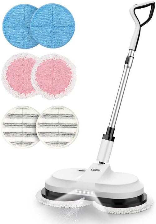 Photo 1 of ***SEE NOTE*** OGORI Cordless Electric Mop, Cordless Floor Cleaner Dual-motor Powerful Spin Mop w/ Water Spray and LED Headlight, Self-Propelled Police Scrubber Mops for Vinyl, Hardwood, Tile & Laminate Floors Mop with 6 Replacement Pads