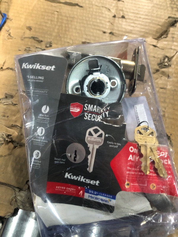 Photo 5 of *non refundable - parts only* Kwikset SmartKey Security Wave Satin Nickel Entry Lever KW1 2-3/4 in.