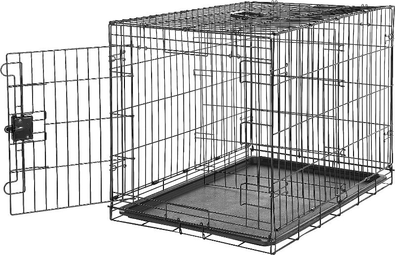 Photo 1 of (READ NOTES) Amazon Basics Foldable Metal Wire Dog Crate with Tray