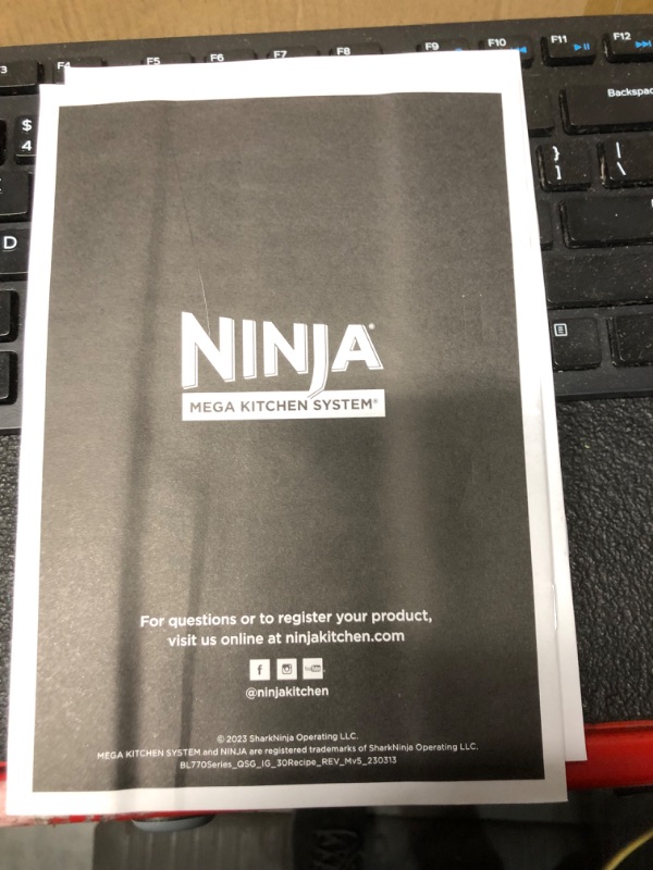 Photo 8 of [FOR PARTS, READ NOTES] NONREFUNDABLE
Ninja BL770 Mega Kitchen System, 1500W, 4 Functions for Smoothies, Processing, Dough, Drinks & More, with 72-oz.* Blender Pitcher, 64-oz. Processor Bowl, (2) 16-oz. To-Go Cups & (2) Lids, Black BL770 Black