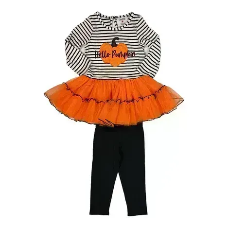 Photo 1 of Counting Daisies Girl's Hello Pumpkin 2-Piece Tunic Tutu & Legging Set 9 ( SIZE 6 )