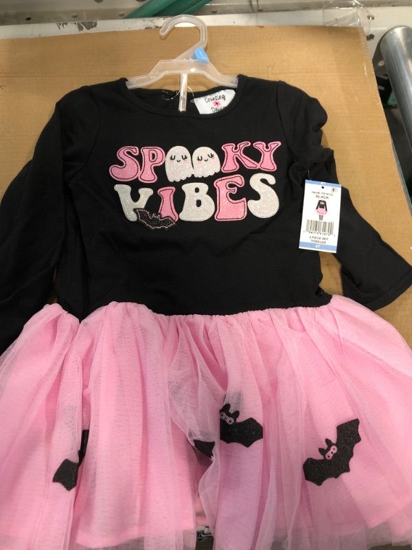 Photo 2 of Spooky Vibes - Counting Daisies Girl's Spooky Vibes 2-Piece Tunic Tutu & Legging ( 3 T ) 