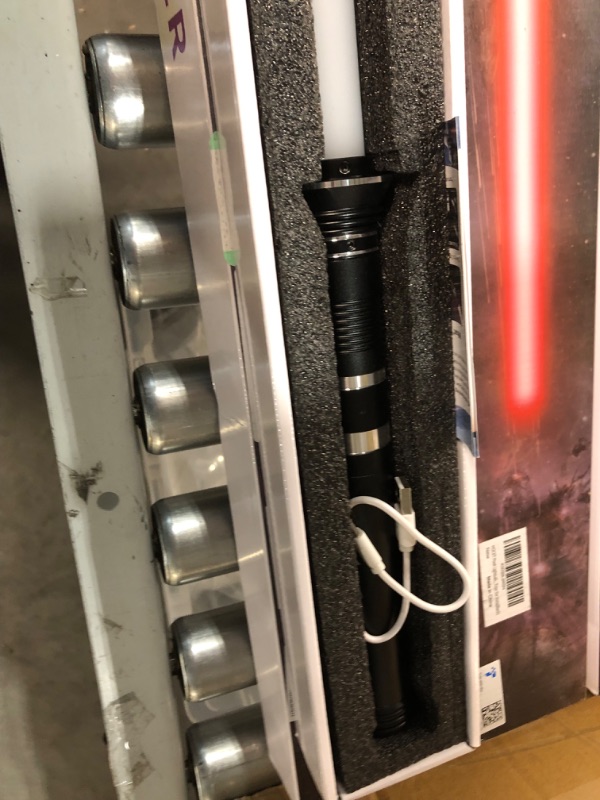 Photo 2 of (READ NOTES) HOCET Star Wars Neo Realistic Pixel Lightsaber Metal Hilt Full Size,Smooth Swing Force FX Lightsaber,Heavy Dueling Lightsaber,Black Series Light Saber,Costume Toys for Kids(Black)