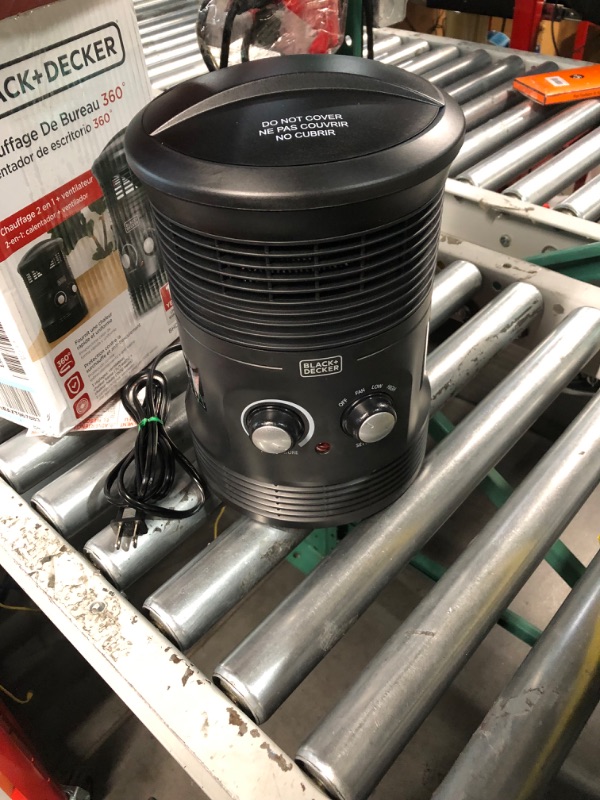 Photo 1 of BLACK+DECKER Electric Heater, 360° Surround Portable Heater, Mini Heater with Fan & Adjustable Thermostat, Space Heater with 3 Settings & Manual Controls