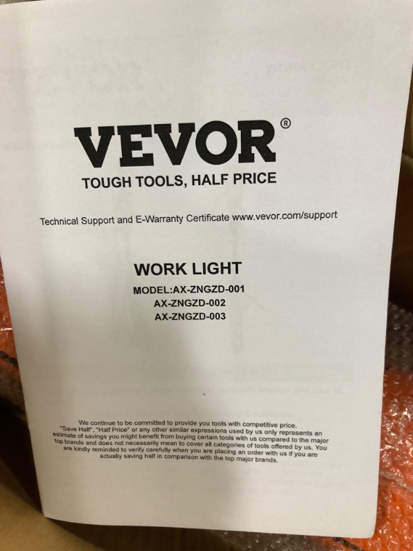 Photo 1 of VEVOR Led Work Light Rechargeable, Work Light with Stand 2500lm, Brightness & Temperature Adjustment, Portable Work Light with Wireless Remote Control