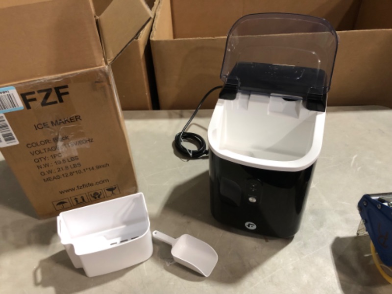Photo 2 of ***USED - SOAKED - UNABLE TO TEST***
Nugget Ice Maker Countertop, Portable Crushed Ice Machine, Self Cleaning Ice Maker, Black