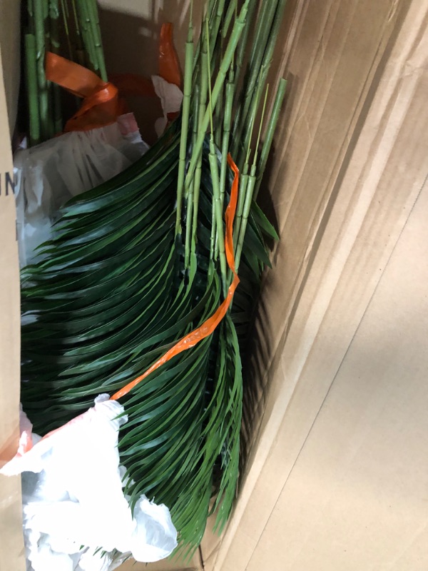 Photo 1 of VIAGDO Artificial Kentia Palm Tree 4ft Tall Fake Palm Tree Decor with 15 Trunks Faux Tropical Palm Silk Plant Potted Dypsis Lutescens Plants