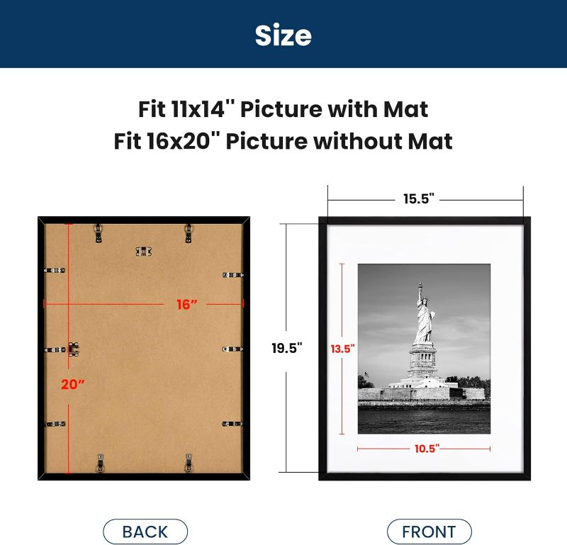 Photo 3 of (READ NOTES) ENJOYBASICS 17x21 Picture Frame Black Poster Frame