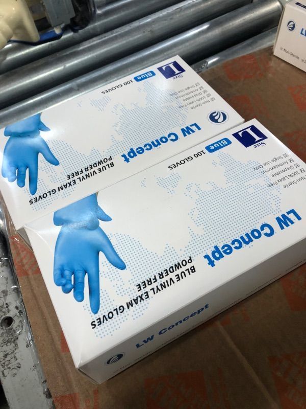 Photo 2 of * SEE NOTES * LW CONCEPT BLUE VINYL GLOVES ( LARGE, TWO PACK )