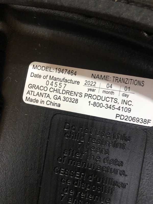 Photo 2 of * SEE NOTES * Graco Tranzitions 3 in 1 Harness Booster Seat, Proof Tranzitions Black