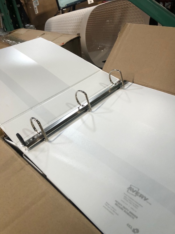 Photo 4 of Avery Heavy-Duty View Binder, 1-1/2" One Touch Slant Rings, DuraHinge, 12 White Binders (79795), 1.5" 1.5" 12 Pack Binder