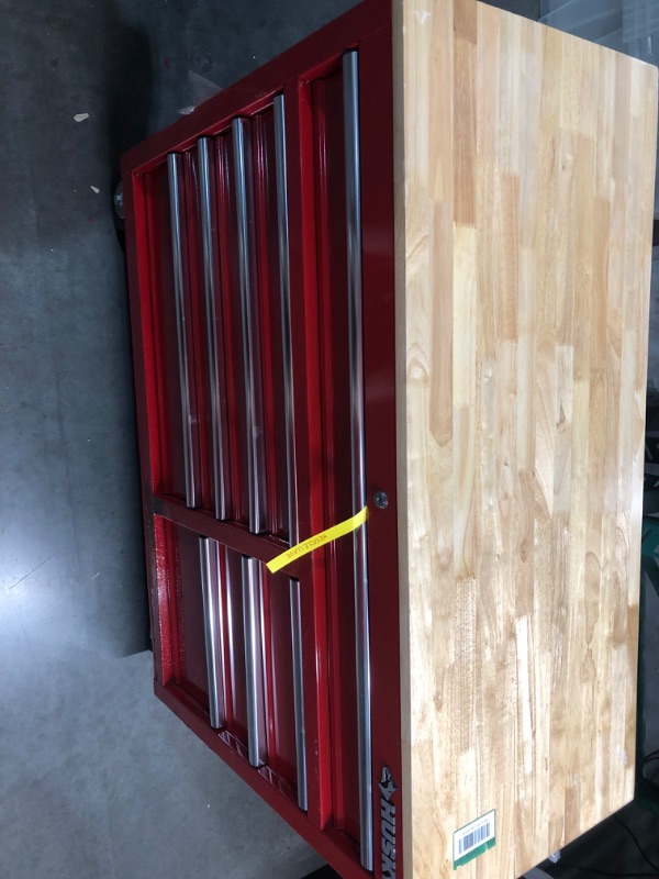 Photo 1 of WTRAVEL Heavy Duty Rolling Tool Chest with 9-Drawer Wood Top Tool Cart Mechanic Tool Box with Wheels Tool Storage Cabinet Workbench High Capacity for Garage, Warehouse, Workshop, Repair Shop (Red) Red 9-Drawer with Wood Top