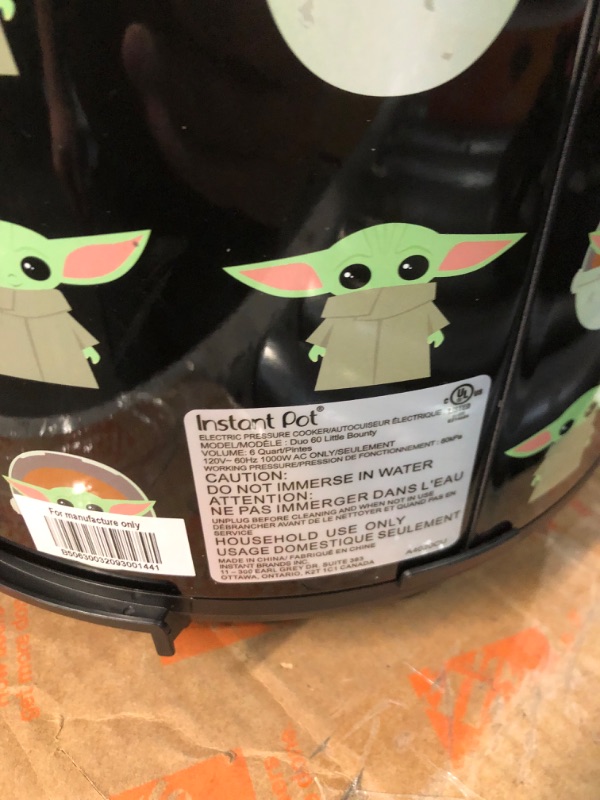 Photo 6 of * SEE NOTES * Instant Pot Star Wars 6Qt Duo Little Bounty, black