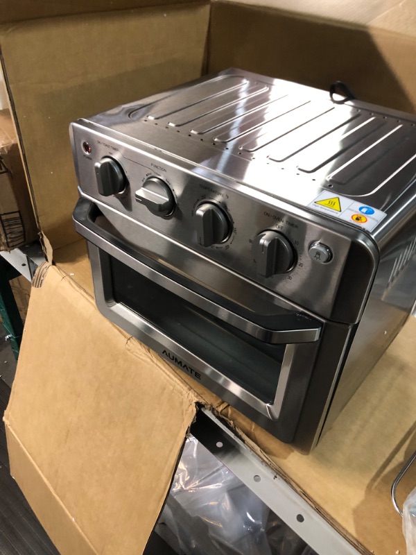 Photo 13 of * SEE NOTES * Toaster Oven Air Fryer Combo, AUMATE Kitchen in the box Countertop Convection Oven, Airfryer,Knob Control Pizza Oven with Timer/Auto-Off, 4 Accessories and Recipe Included,1550W,19 QT, Stainless Steel Silver