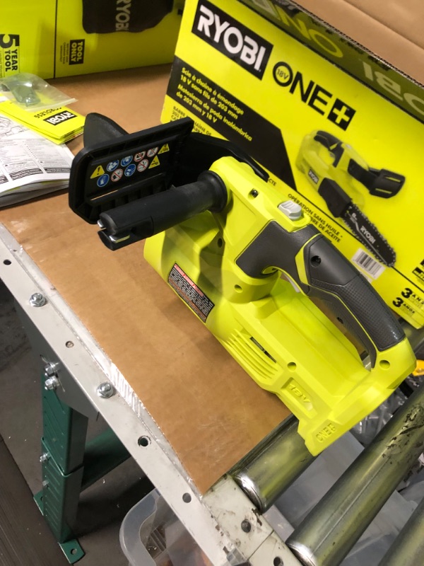 Photo 6 of * SEE NOTES * RYOBI Ryobi ONE+ 18V 8 in. Cordless Battery Pruning Chainsaw (Tool Only- Battery and Charger NOT INCLUDED), P5452BTL