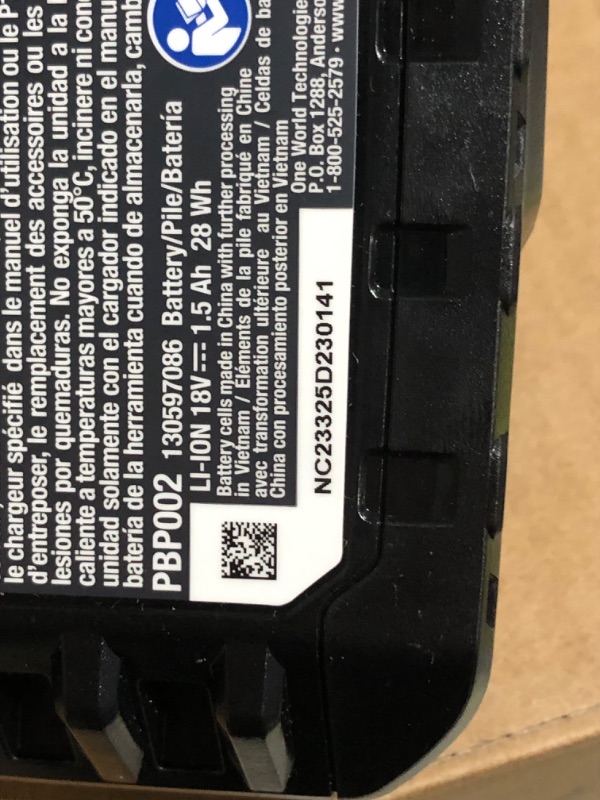 Photo 8 of ***BATTERY CHARGER MISSING - POWERS ON***
ONE+ 18V Cordless 1/2 in. Drill/Driver Kit with 1.5 Ah Battery and Charger