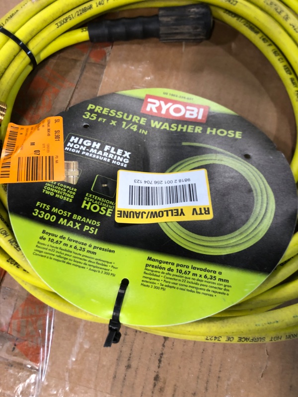 Photo 4 of * SEE NOTES * RYOBI RY31HPH01 1/4 in. x 35 ft. 3,300 PSI Pressure Washer Replacement Hose