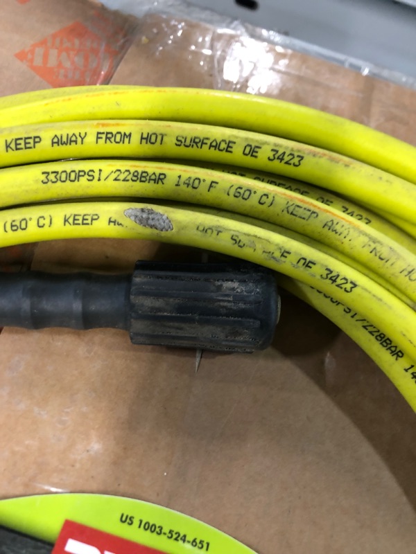 Photo 3 of * SEE NOTES * RYOBI RY31HPH01 1/4 in. x 35 ft. 3,300 PSI Pressure Washer Replacement Hose