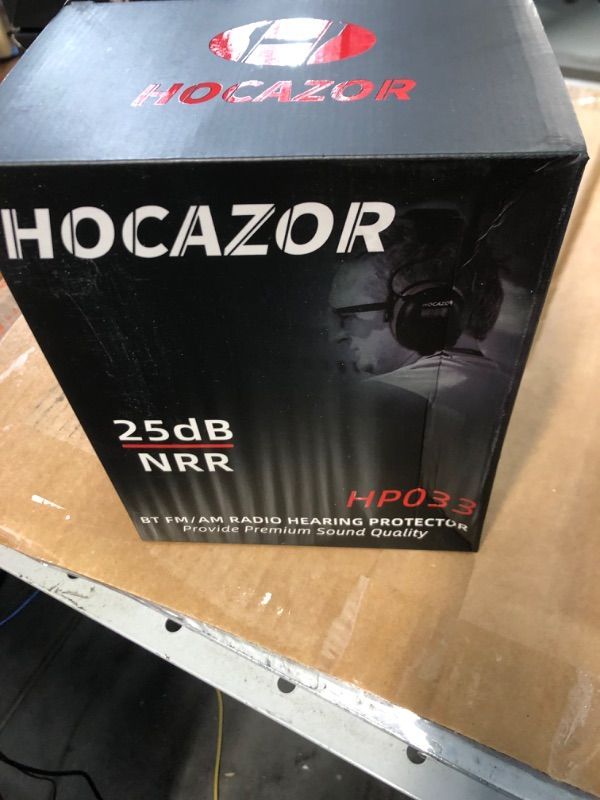 Photo 3 of * SEE NOTES * Hocazor HZ07 Upgrade Bluetooth 5.3 Hearing Protection - NRR 25dB Noise Cancelling Earmuffs 40 Hours+ Playing Time with 1500mAh Rechargeable Battery for Mowing, Workshops, Black