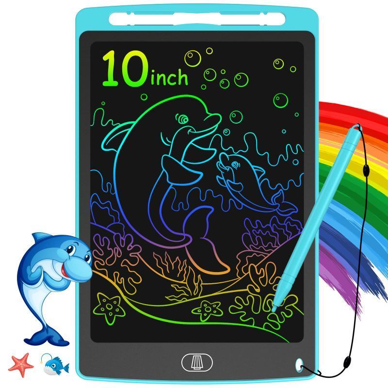 Photo 1 of LCD Writing Tablet for Kids, 10 Inch Colorful Doodle Board Drawing Tablet, Electronic Erasable Drawing Pads, Toddler Educational Toys Birthday Gifts for 3 4 5 6 7 8 Year Old Girls Boys (Blue)