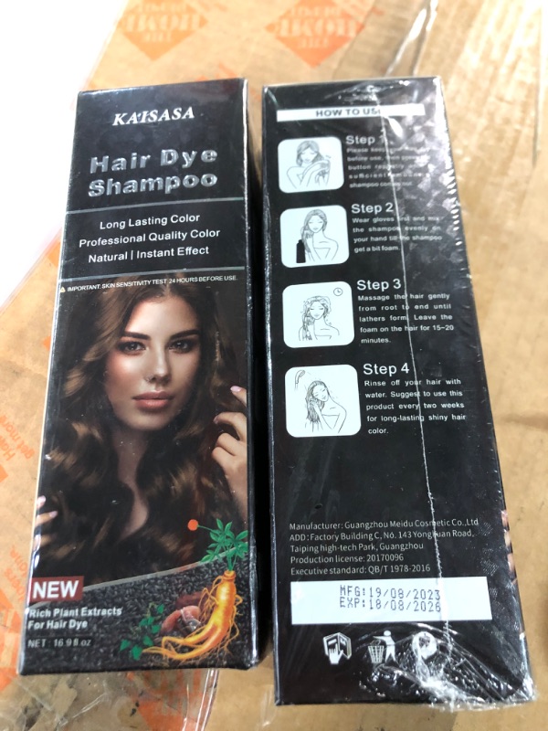 Photo 3 of * SEE NOTES * Hair Dye Shampoo for Women&Men, Hair Color Shampoo for Gray Hair Coverage, 3 in 1 Permanent Shampoo for Color Treated Hair, Natural Herbal Ingredients shampoo for Grey Hair Light Brown-16.9 FL OZ