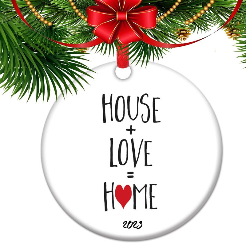 Photo 1 of * SEE NOTES * Love Makes A House A Home - 2023 House Warming Christmas Ornaments, Xmas Tree Decoration, Housewarming Gifts, Christmas Newlyweds Gifts