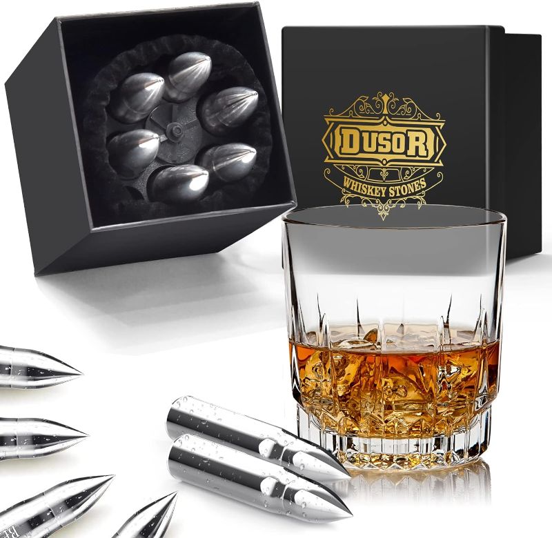 Photo 1 of * SEE NOTES * Dusor Valentines Day Gifts for Him, Whiskey Stones Gift for Men, Mens Valentines Gifts for Husband, 6Pc Stainless Steel Ice Cubes, Whiskey Gifts for Men, Unique Birthday Gifts for Men, Boyfriend