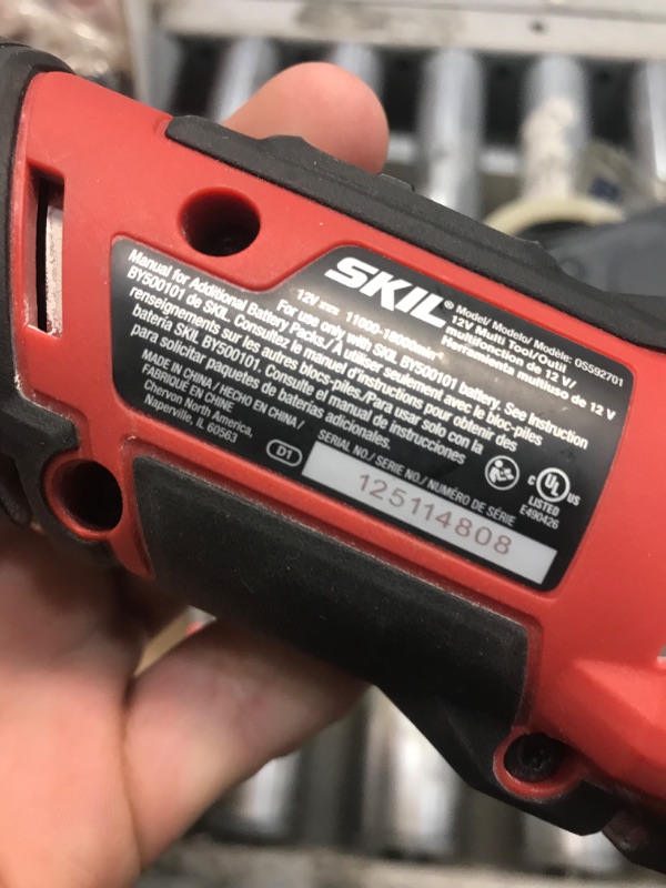 Photo 9 of **USED/DIRTY**
SKIL PWRCore 12 Brushless 12V Oscillating Tool Kit with 40pcs Accessories, Includes 2.0Ah Lithium Battery and PWRJump Charger - OS592702, Red Oscillating Tool Kit_V1