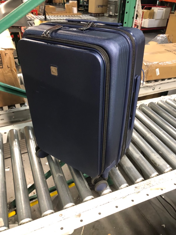 Photo 2 of ***USED - DAMAGED AND SCRATCHED - SEE PICTURES***
Hanke 20 Inch Carry On Luggage Hard Shell Suitcases with Wheels Lightweight Travel Luggage for Weekender Suitcase with Lock Rolling Luggage with Front Pocket(Dark Blue)
