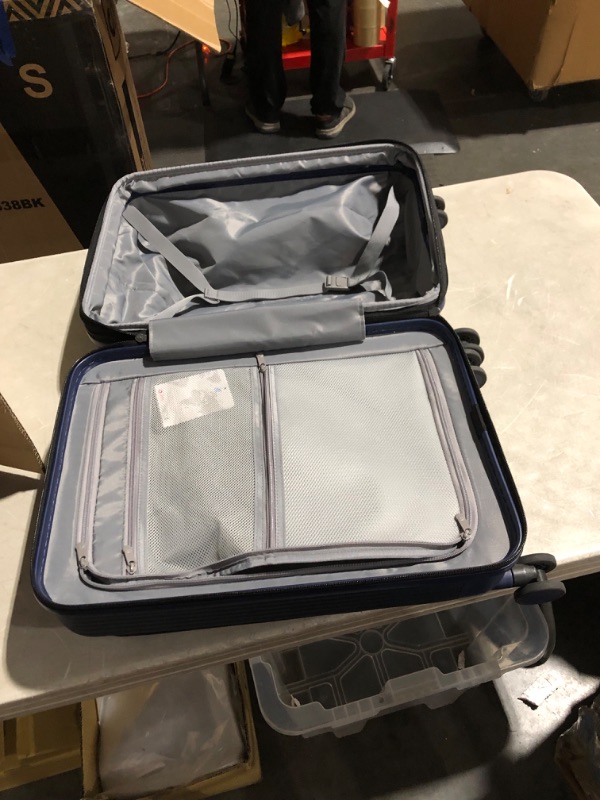 Photo 4 of ***USED - DAMAGED AND SCRATCHED - SEE PICTURES***
Hanke 20 Inch Carry On Luggage Hard Shell Suitcases with Wheels Lightweight Travel Luggage for Weekender Suitcase with Lock Rolling Luggage with Front Pocket(Dark Blue)
