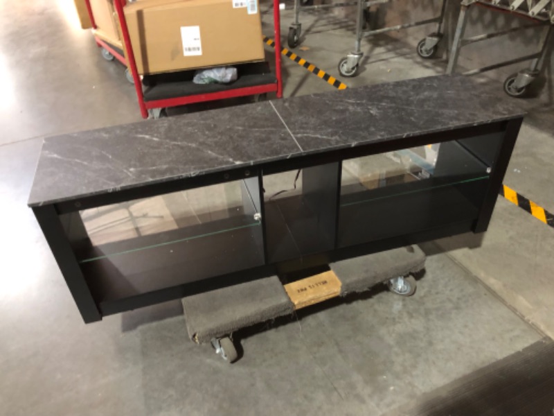 Photo 3 of ***USED - NO PACKAGING - SCRATCHED AND SCRAPED***
Bestier TV Stand LED Entertainment Center for 55+ Inch TV Black Marble, 55.12 x 13.78 x 18.5 inches