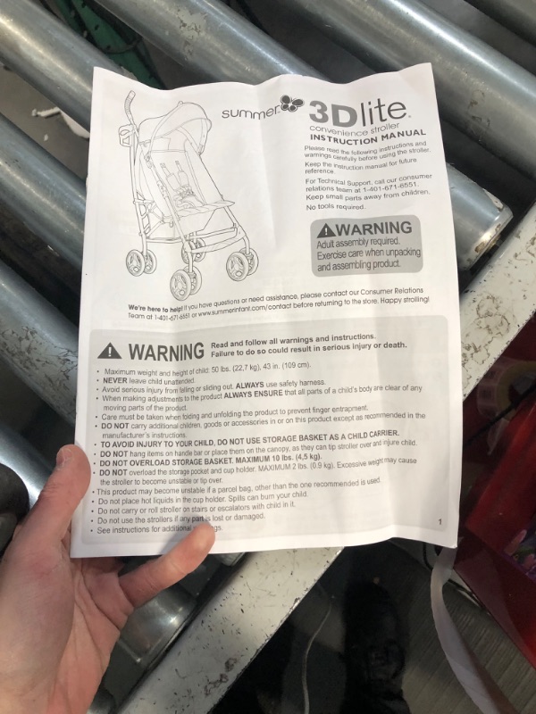 Photo 4 of [READ NOTES]
Summer Infant 3Dlite Convenience Stroller, Black (Silver Frame)