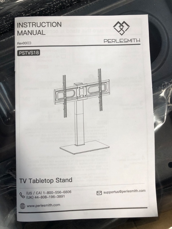 Photo 3 of PERLESMITH Universal Swivel TV Stand Mount for 37-65,70,75 Inch LCD OLED Flat/Curved Screen TVs-Height Adjustable