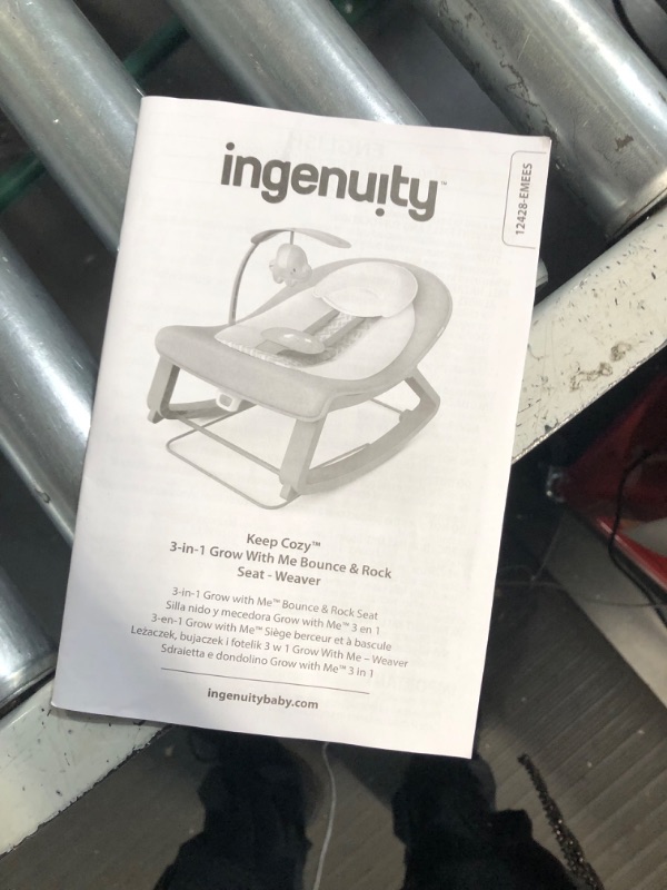 Photo 4 of Ingenuity Keep Cozy 3-in-1 Grow with Me Vibrating Baby Bouncer, Seat & Infant to Toddler Rocker, Vibrations (Weaver)
