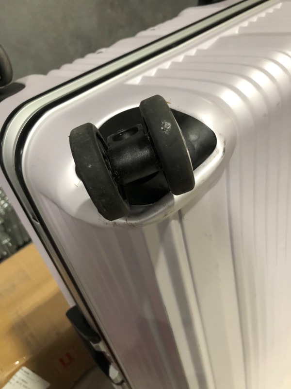 Photo 4 of ***DAMAGED - ONE OF THE WHEELS IS CAVED IN***
Coolife Luggage Aluminium Frame Suitcase TSA Lock, (Sliver, L(28in))