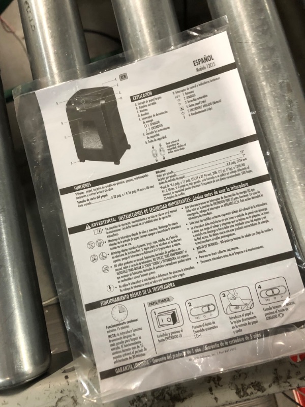 Photo 3 of Fellowes 12C15 12 Sheet Cross-Cut Paper Shredder for Home and Office with Safety Lock 12 Sheet Paper Shredder