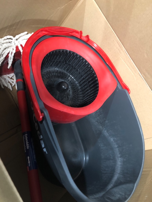 Photo 1 of **USED*MISSING EXTRA MOP HEADS**
O-Cedar Easywring Microfiber Spin Mop & Bucket Floor Cleaning System 