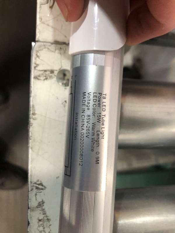 Photo 1 of STOCK IMAGE FOR REFERENCE
 LightingWill LED T8 Light Tube 3FT, Warm White 3000K-3500K, Dual-End Powered Ballast Bypass